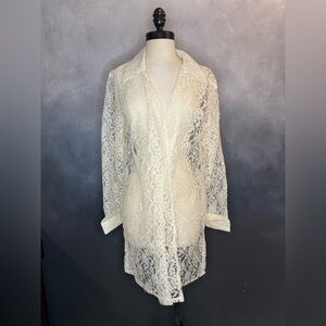 🤍Vintage Lacy Afternoon by Shell Kepler Sheer Lace Blouse - Size Medium🤍